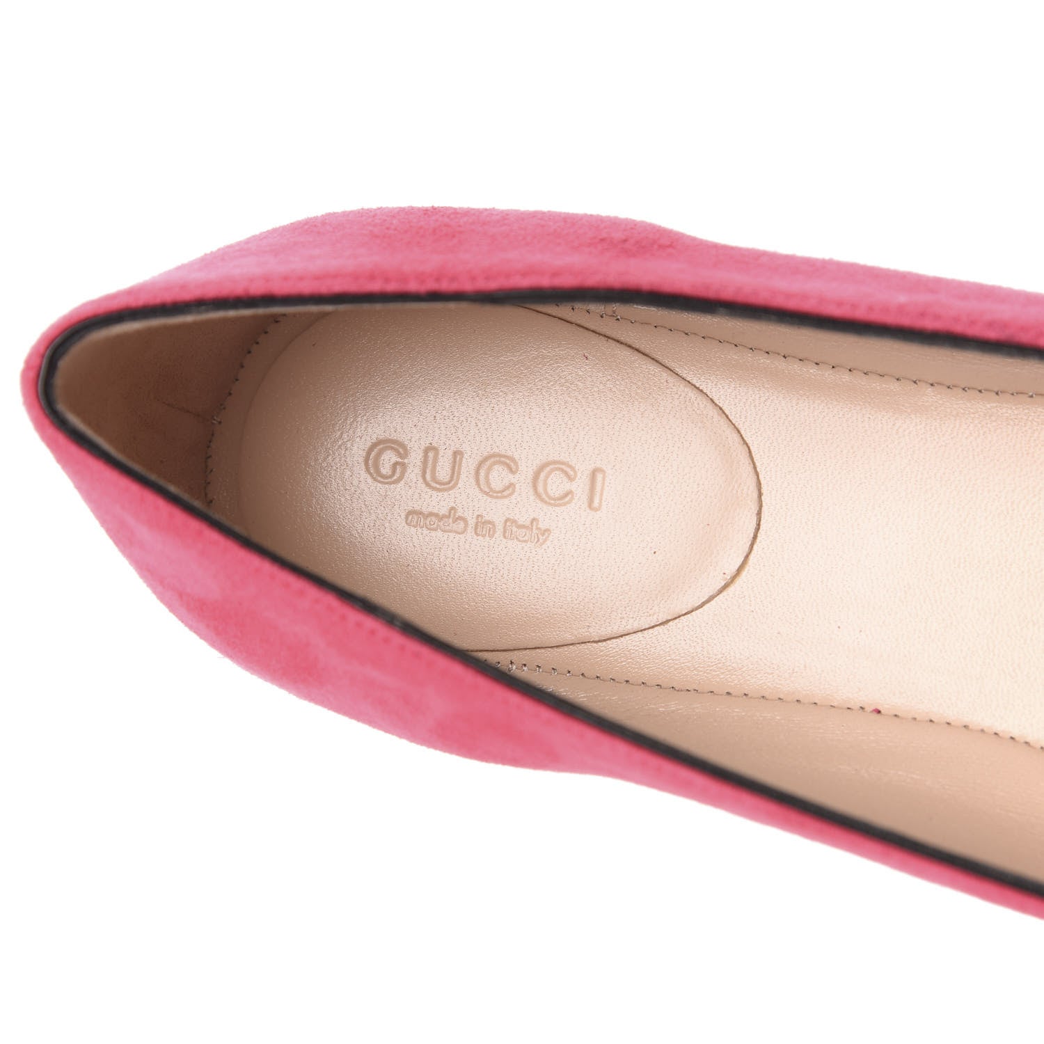 Gucci Kid Scamosciato GG Marmont Fringe Flats 37.5 Hot Pink 8 of 11