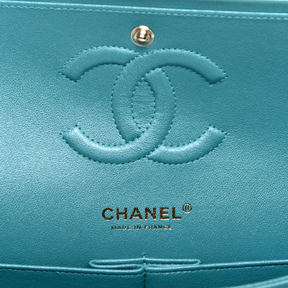 Chanel Iridescent Calfskin Quilted Medium Double Flap Green 8 of 11