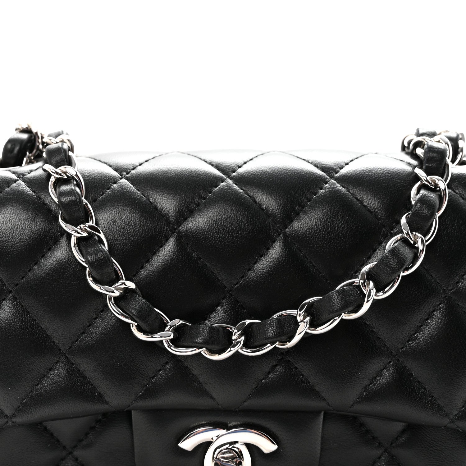 Chanel Lambskin Quilted Mini Rectangular Flap Black 8 of 11