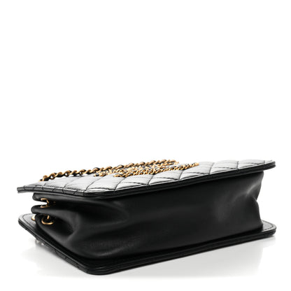Chanel Calfskin Quilted Small CC Chain Accordion Tote Black 4 of 10