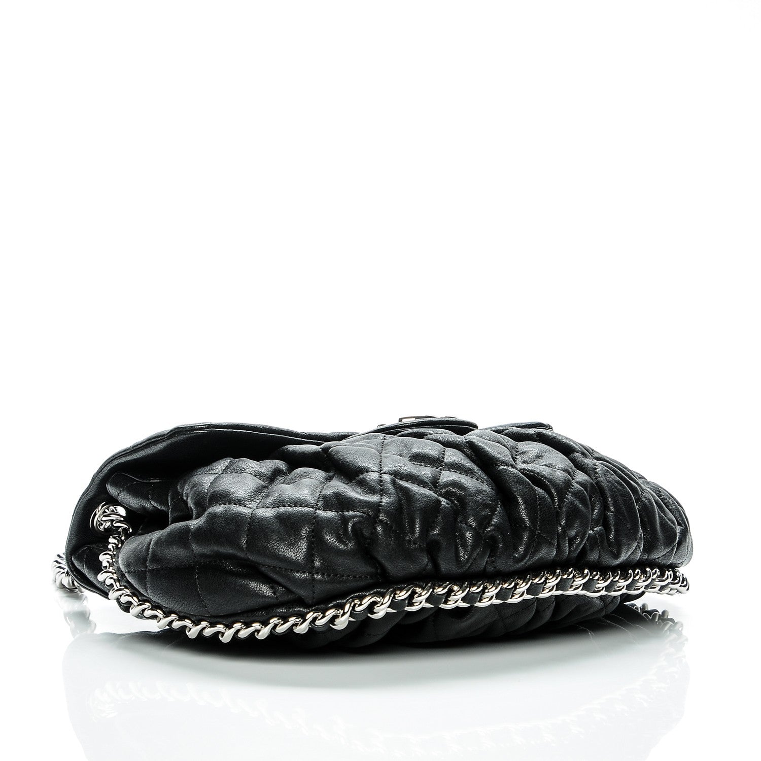 Chanel Washed Lambskin Quilted Medium Chain Around Messenger Black 4 of 8