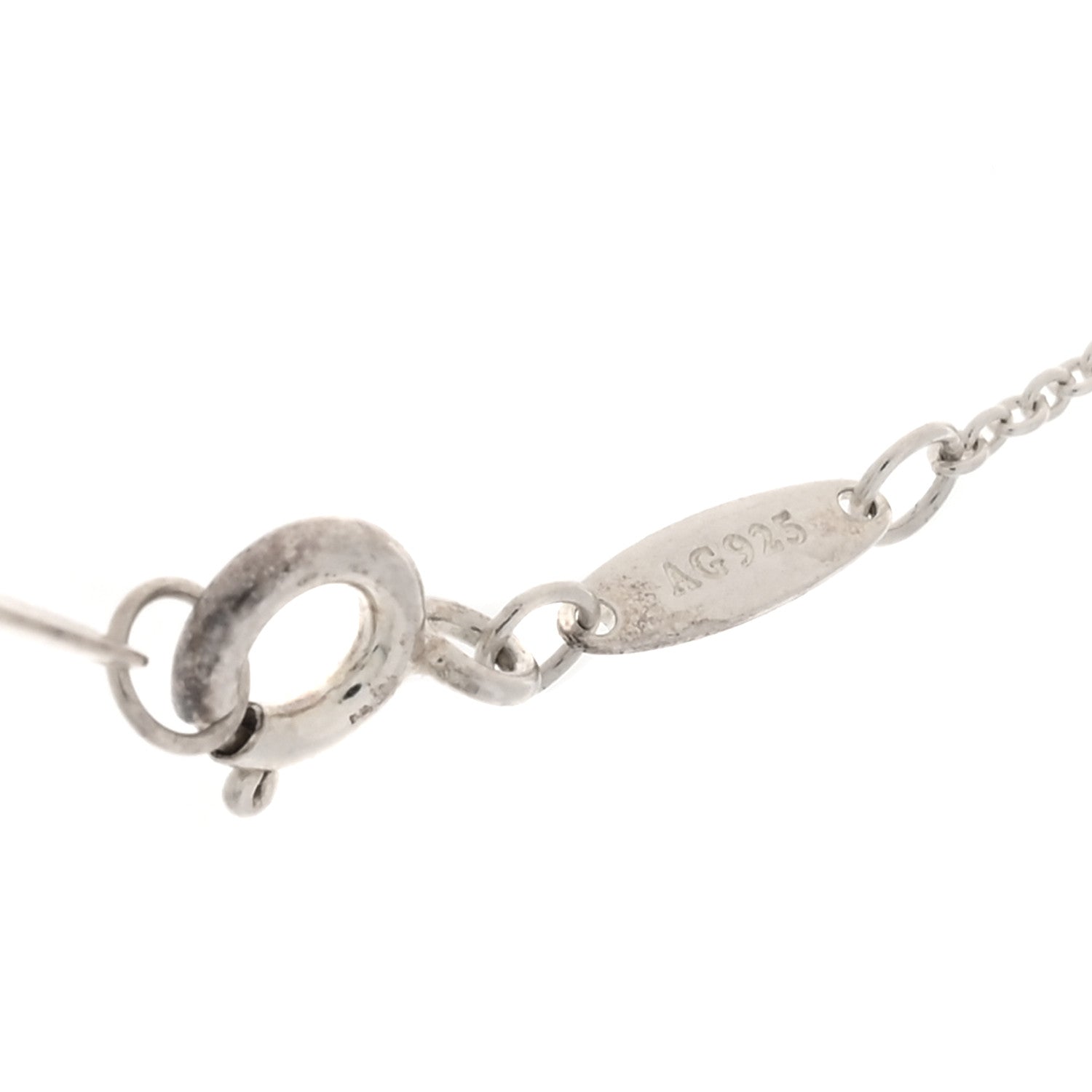Tiffany Sterling Silver Diamond .07ct Elsa Peretti Diamonds by the Yard Pendant Necklace 5 of 7