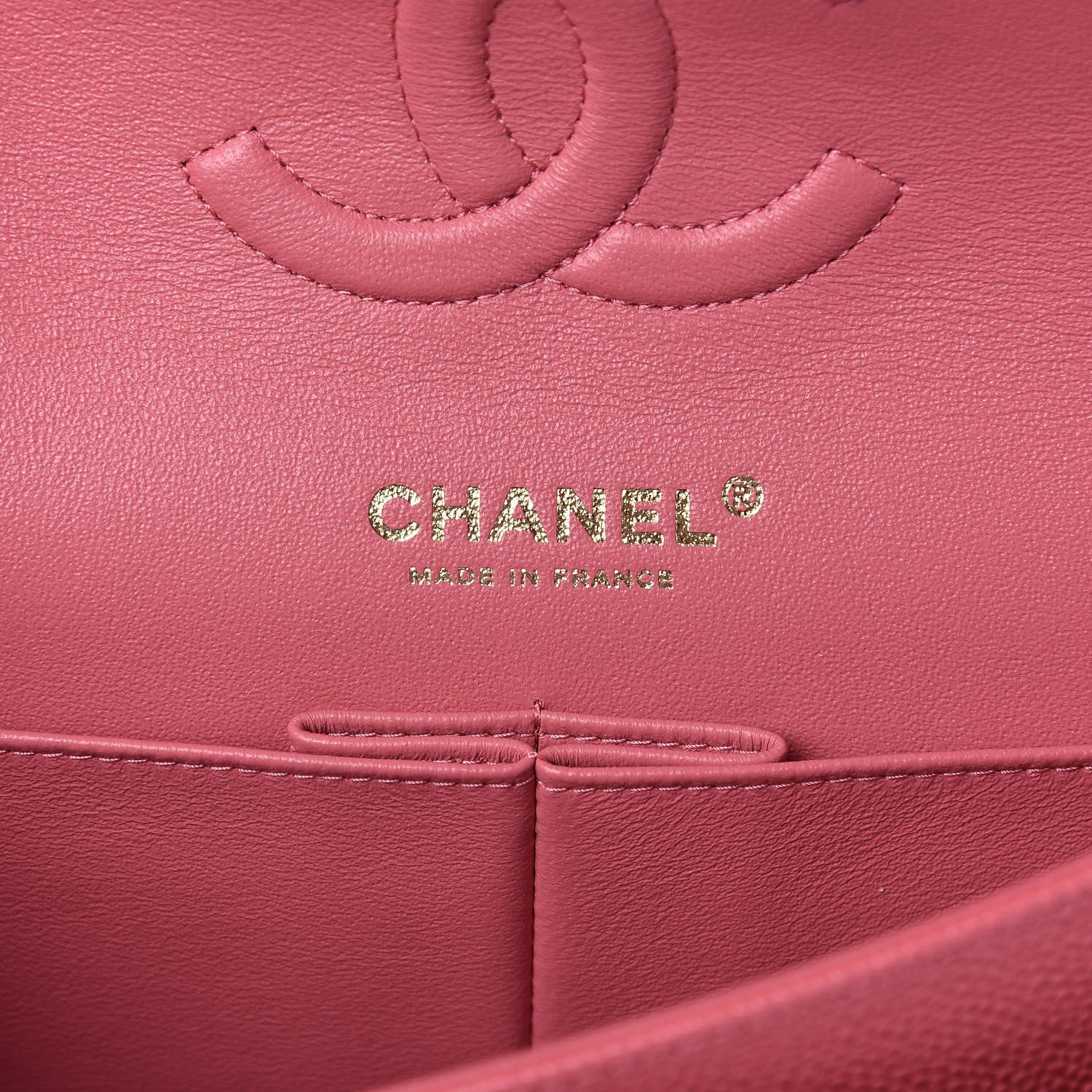 Chanel Metallic Caviar Quilted Medium Double Flap Pink 6 of 9