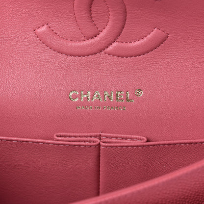 Chanel Metallic Caviar Quilted Medium Double Flap Pink 6 of 9