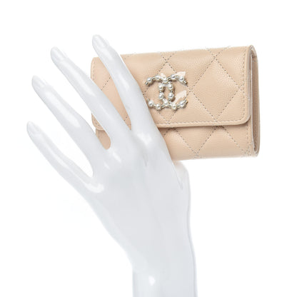 Chanel Caviar Pearl Quilted Coco Candy Flap Card Holder Beige 2 of 9