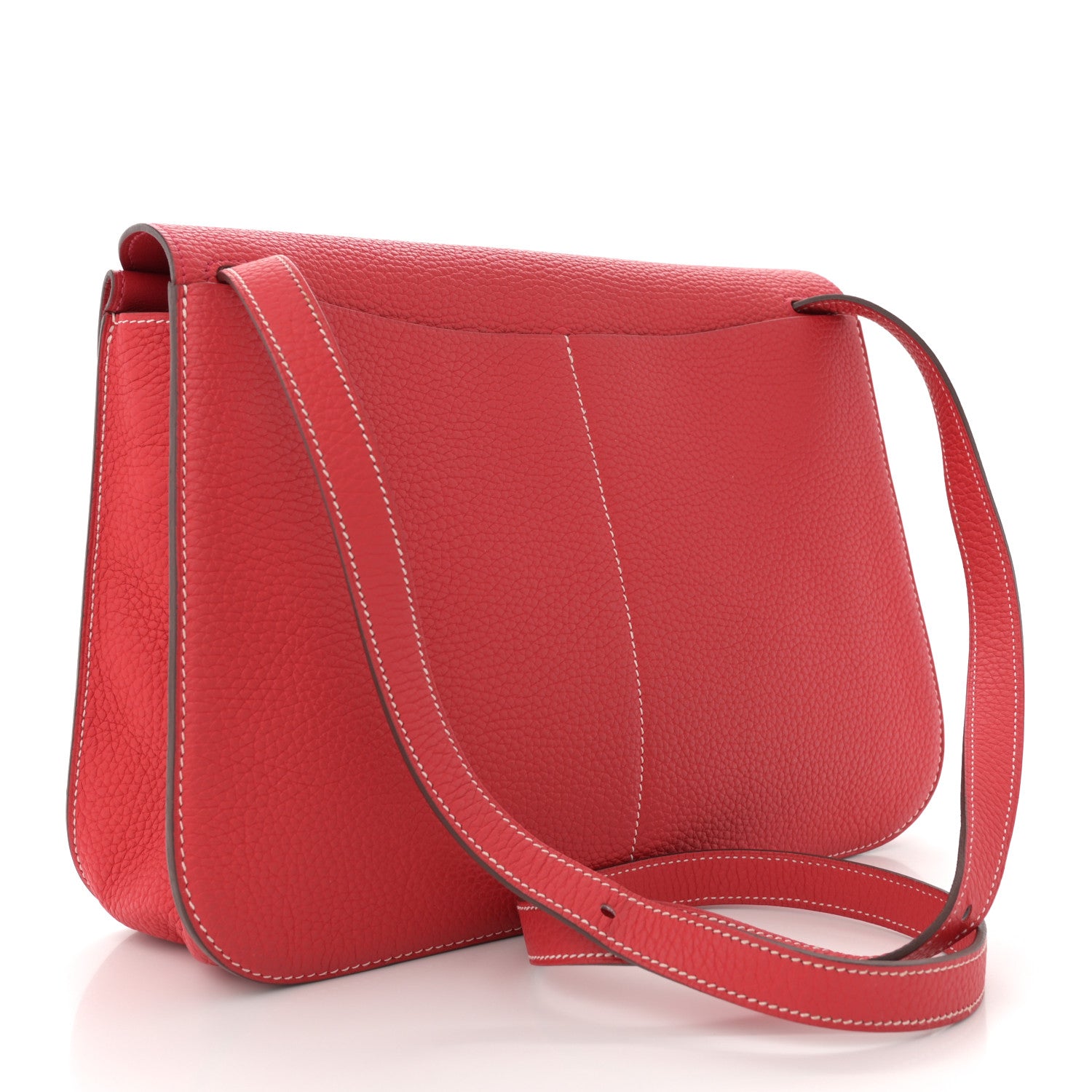 Hermes Taurillon Clemence Halzan 31 GM Rouge Piment 1710172