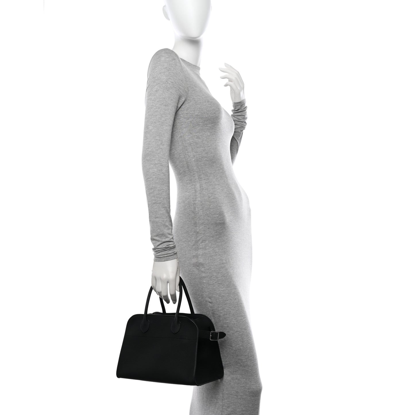 Grained Calfskin Soft Margaux 10 Bag Black