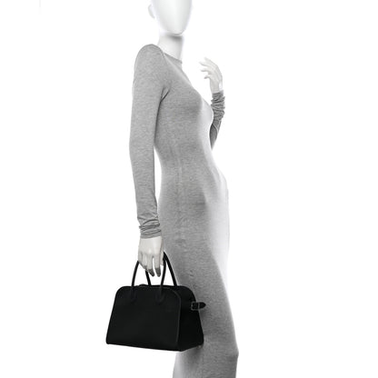 The Row Grained Calfskin Soft Margaux 10 Bag Black 2 of 9