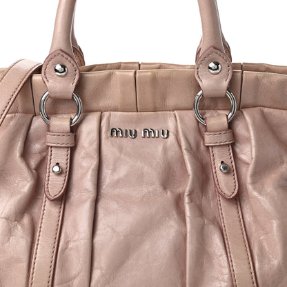 Miu Miu Vitello Lux Gathered Tote Mughetto 10 of 10