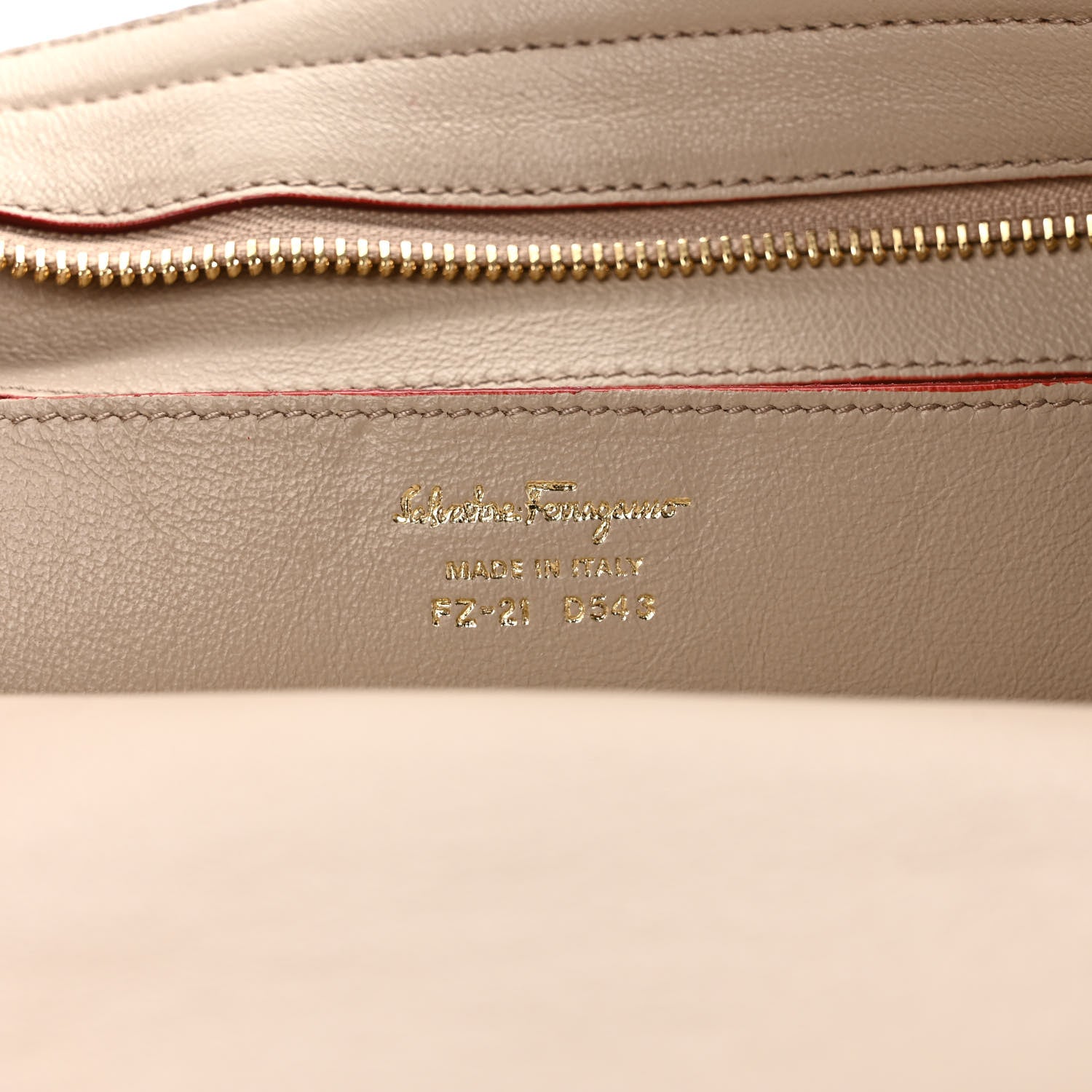 Salvatore Ferragamo Calfskin Medium Sofia Satchel Red Beige 6 of 8