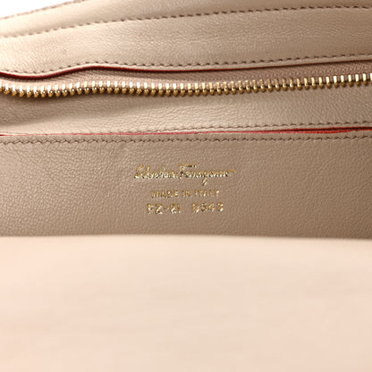 Salvatore Ferragamo Calfskin Medium Sofia Satchel Red Beige 6 of 8
