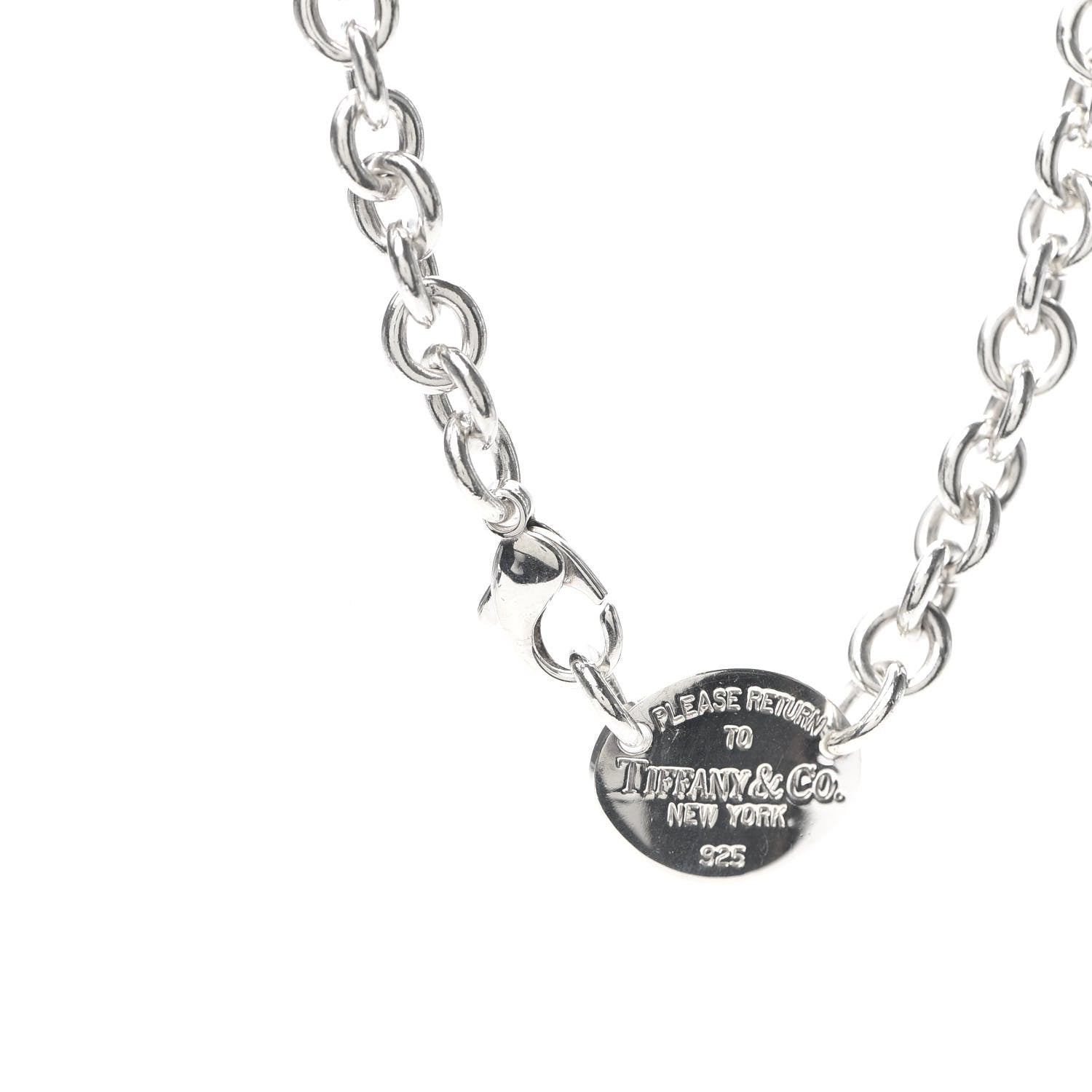 Tiffany Sterling Silver Return to Oval Tag Choker Necklace 4 of 5
