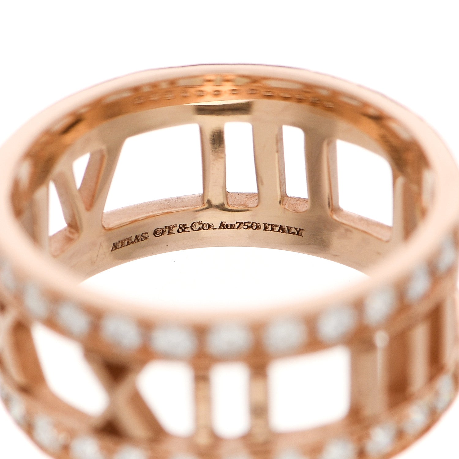Tiffany 18K Rose Gold Diamond Wide Atlas Open Ring 50 5.25 3 of 4