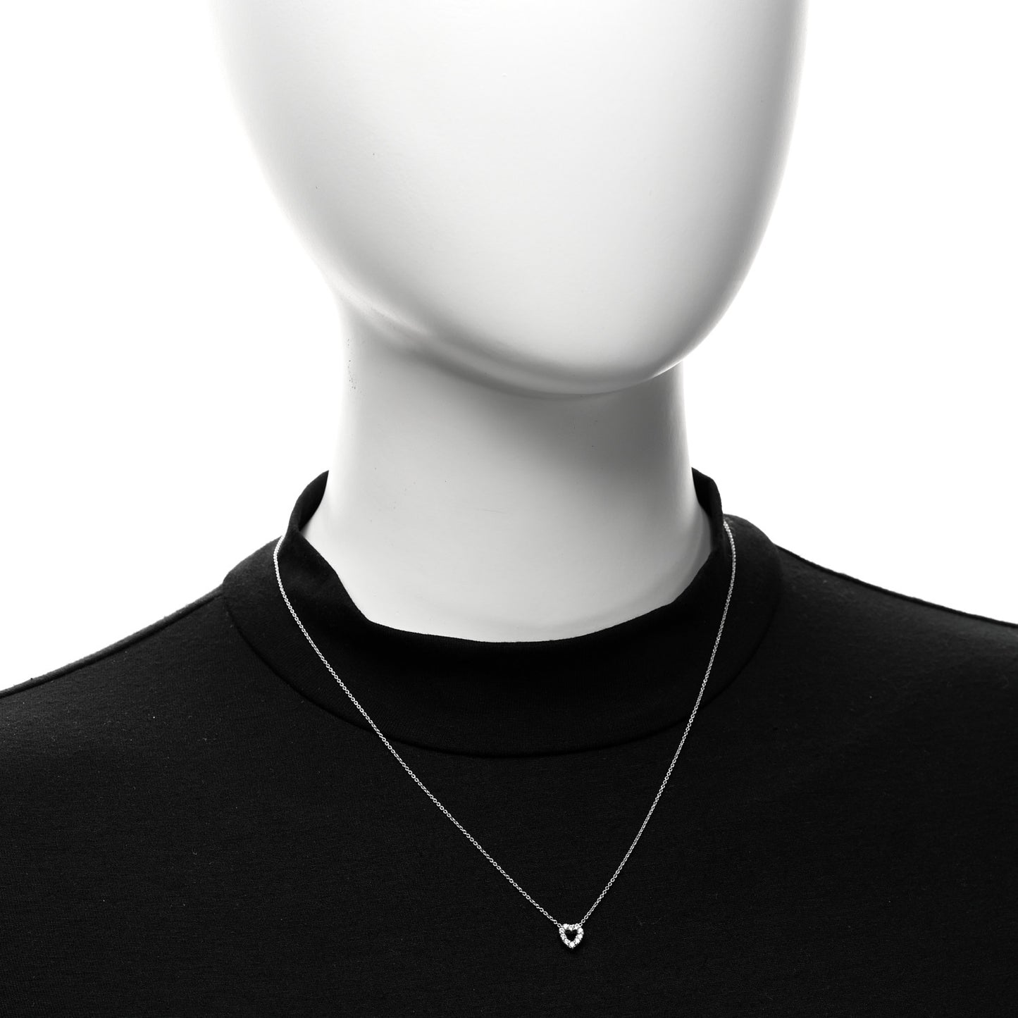 18K White Gold Diamond Tiny Treasures Heart Pendant Necklace