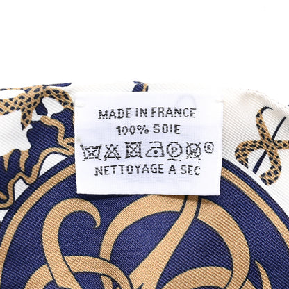 Hermes Silk Ex-Libris Twilly White Marine Gris 3 of 6