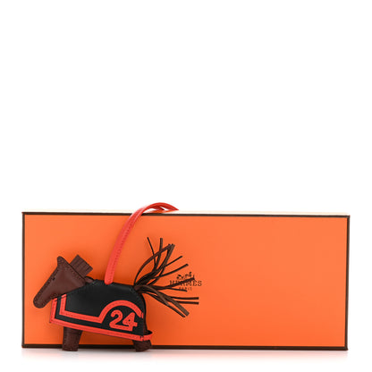 Hermes Milo Lambskin Grigri Rodeo Robeo 24 Bag Charm PM Terre Black Capucine 5 of 5