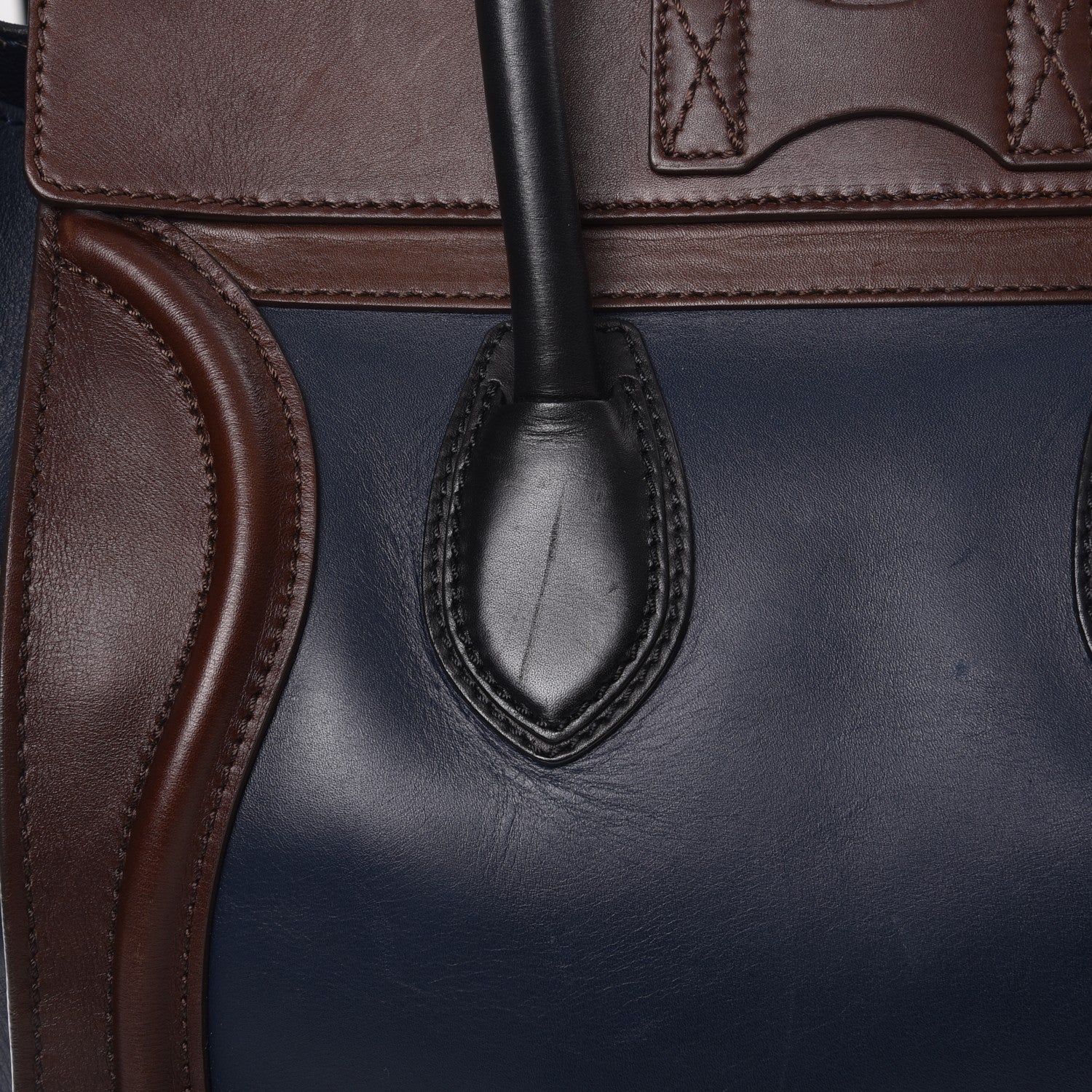 Celine Smooth Calfskin Mini Bi-Color Luggage Navy 10 of 11
