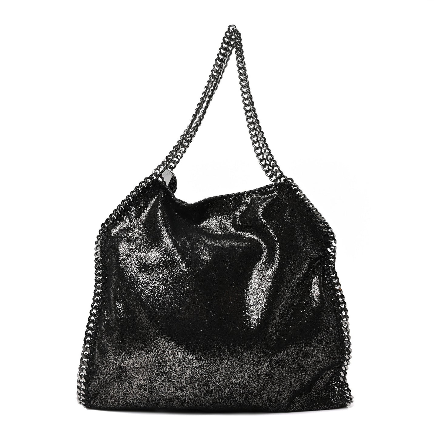 Chamois Shiny Dotted Small Falabella Tote Ruthenium
