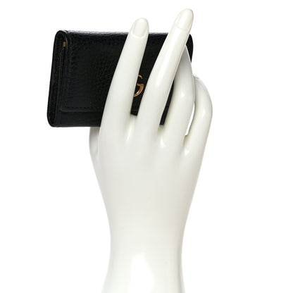 Gucci Pebbled Calfskin GG Marmont 6 Key Holder Black 2 of 9