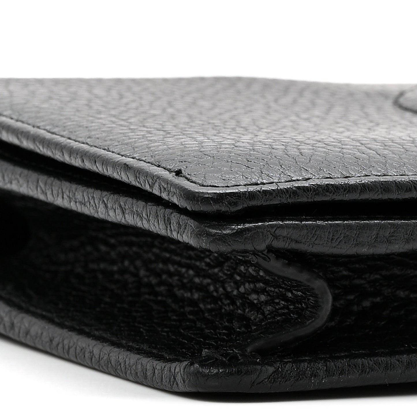 Pebbled Calfskin Soho Wallet On Chain Black