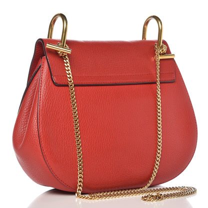 Chloe Grained Lambskin Medium Drew Shoulder Bag Plaid Red 3 of 12