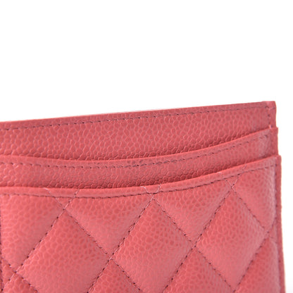 Chanel Caviar Quilted Card Holder Pink 9 of 10