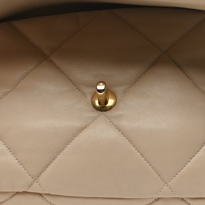 Chanel Goatskin Quilted Large Chanel 19 Flap Beige 11 of 14
