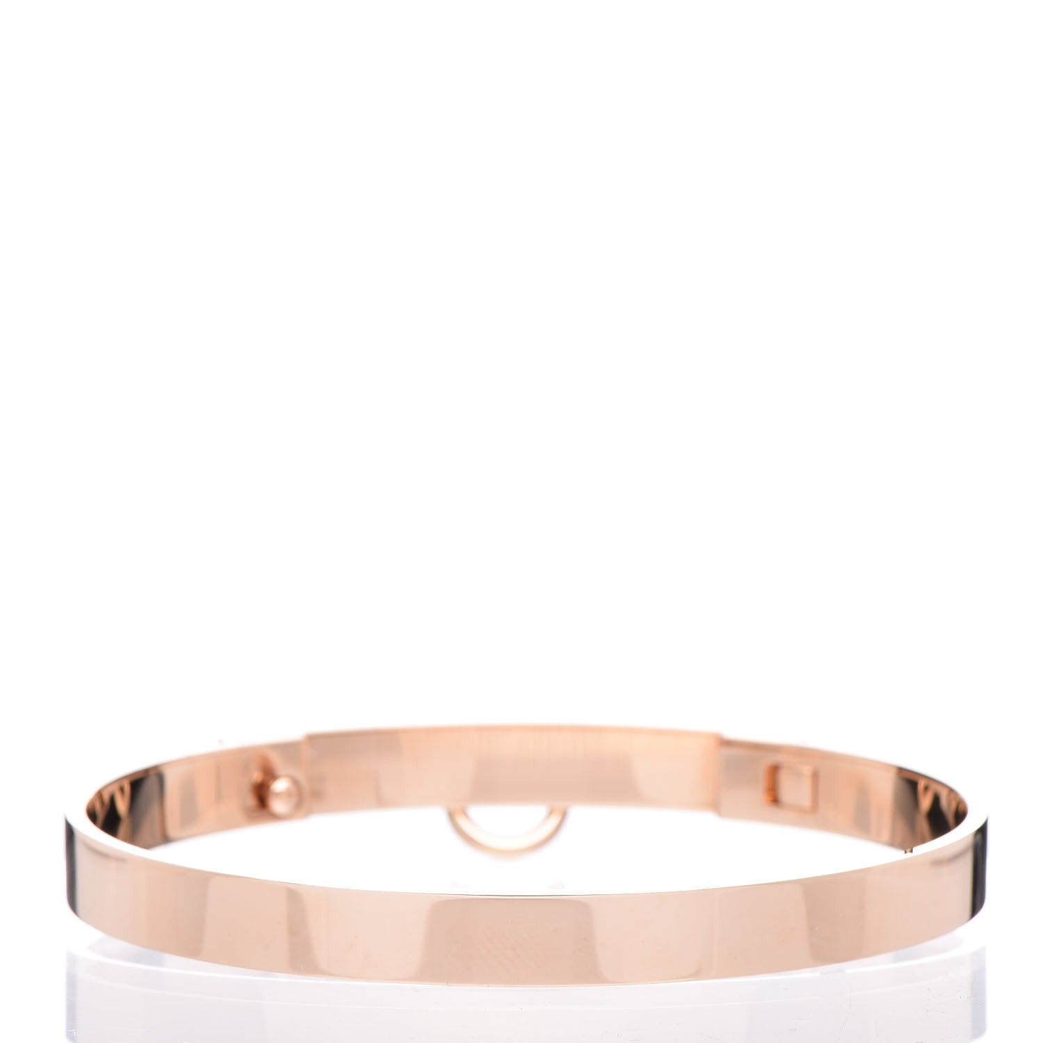 Hermes 18K Rose Gold Diamond PM Collier De Chien Bracelet SH 3 of 4