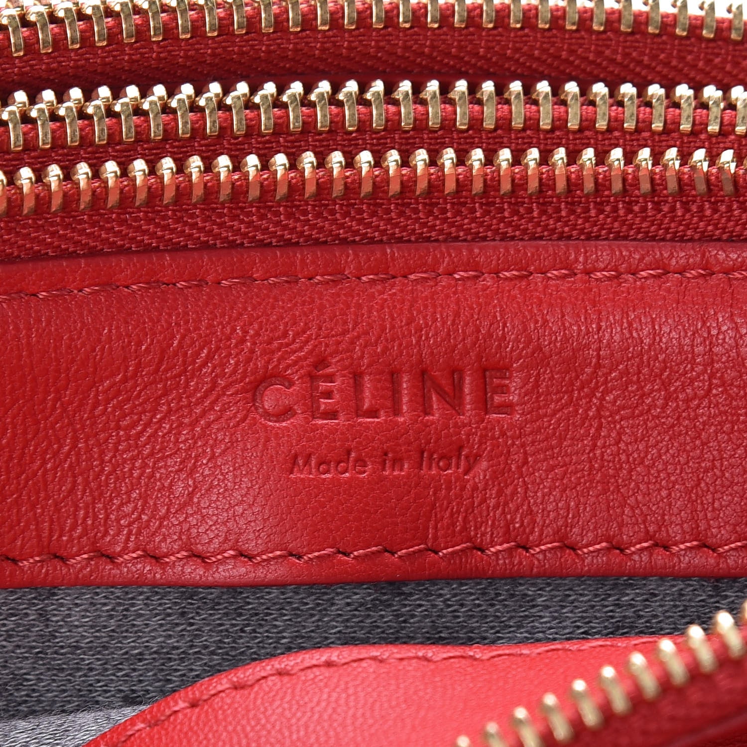 Celine Lambskin Small Trio Crossbody Bag Red 8 of 11