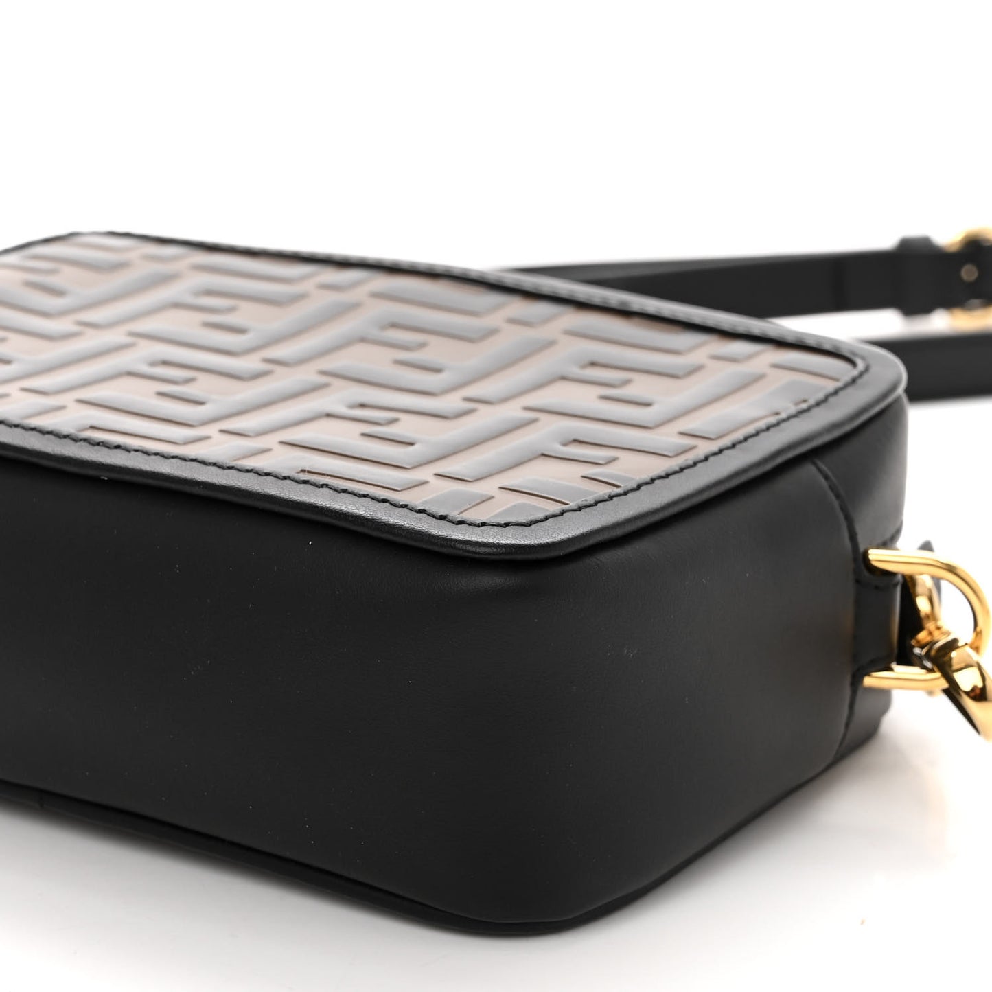 Vitello Century Bi-Color FF 1974 Embossed Mini Camera Case Maya Black