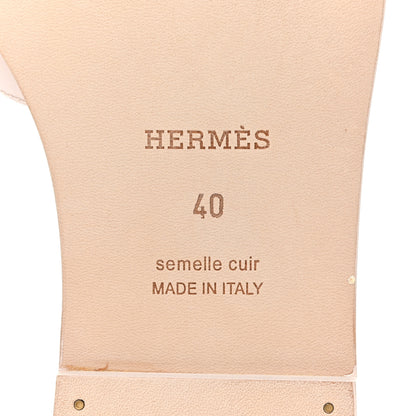 Hermes Box Calfskin Oran Sandals 40 Rose Pale 8 of 17