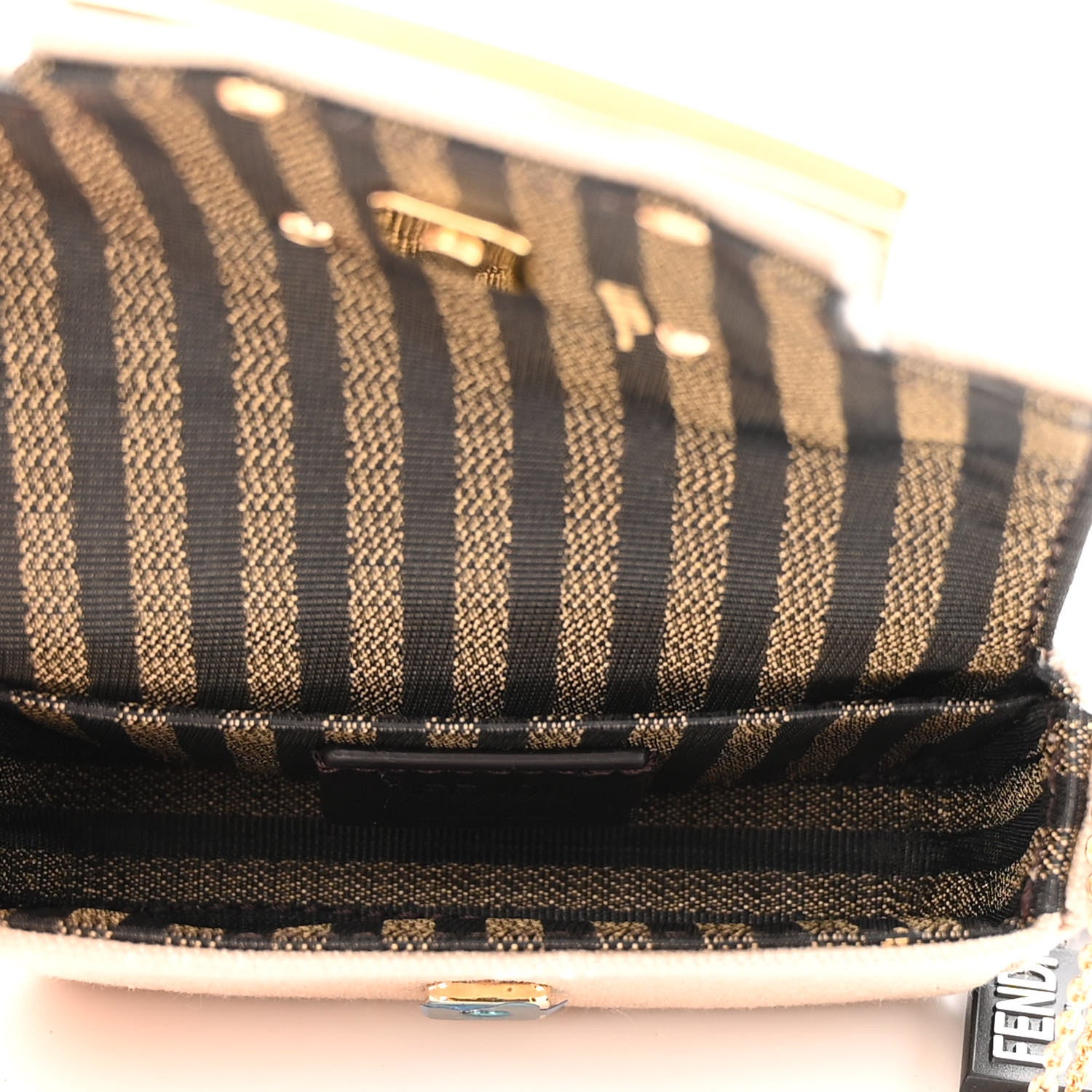 Fendi Canvas Vitello King FF Embroidered Nano Maxi Buckle Baguette Charm Nuvola 5 of 10