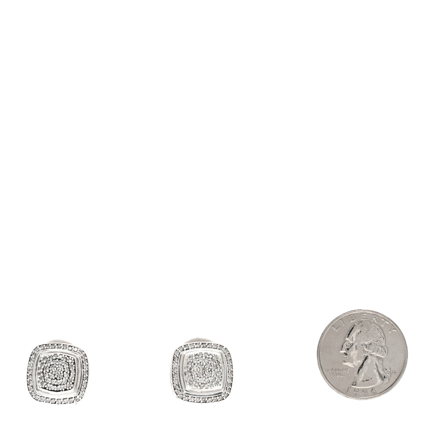 Sterling Silver Diamond 10mm Pave Albion Earrings