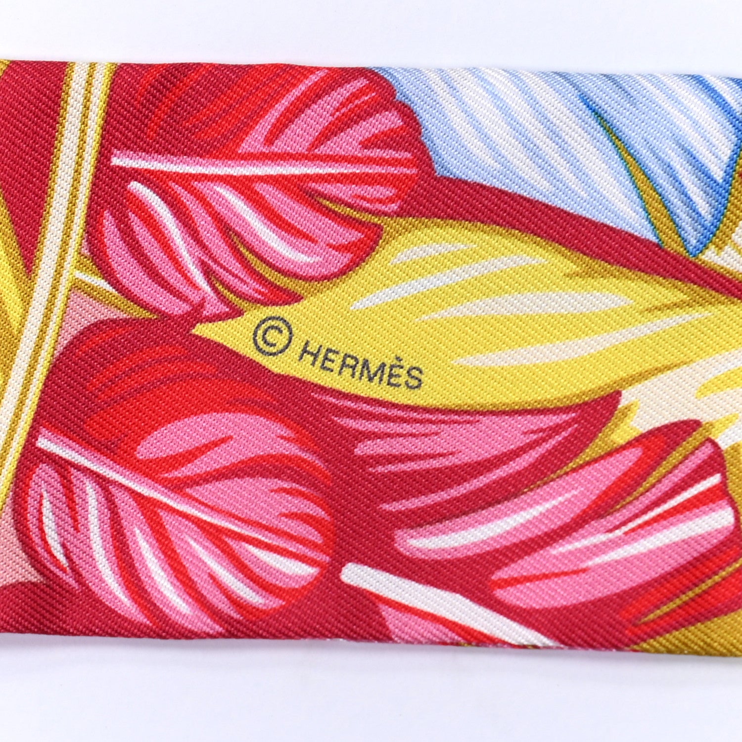 Hermes Silk La Danse Pacifique Twilly Vieux Rose Bleu Vert 3 of 4
