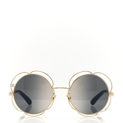 Chanel Metal Round Camellia Sunglasses 71573 Gold 2 of 8