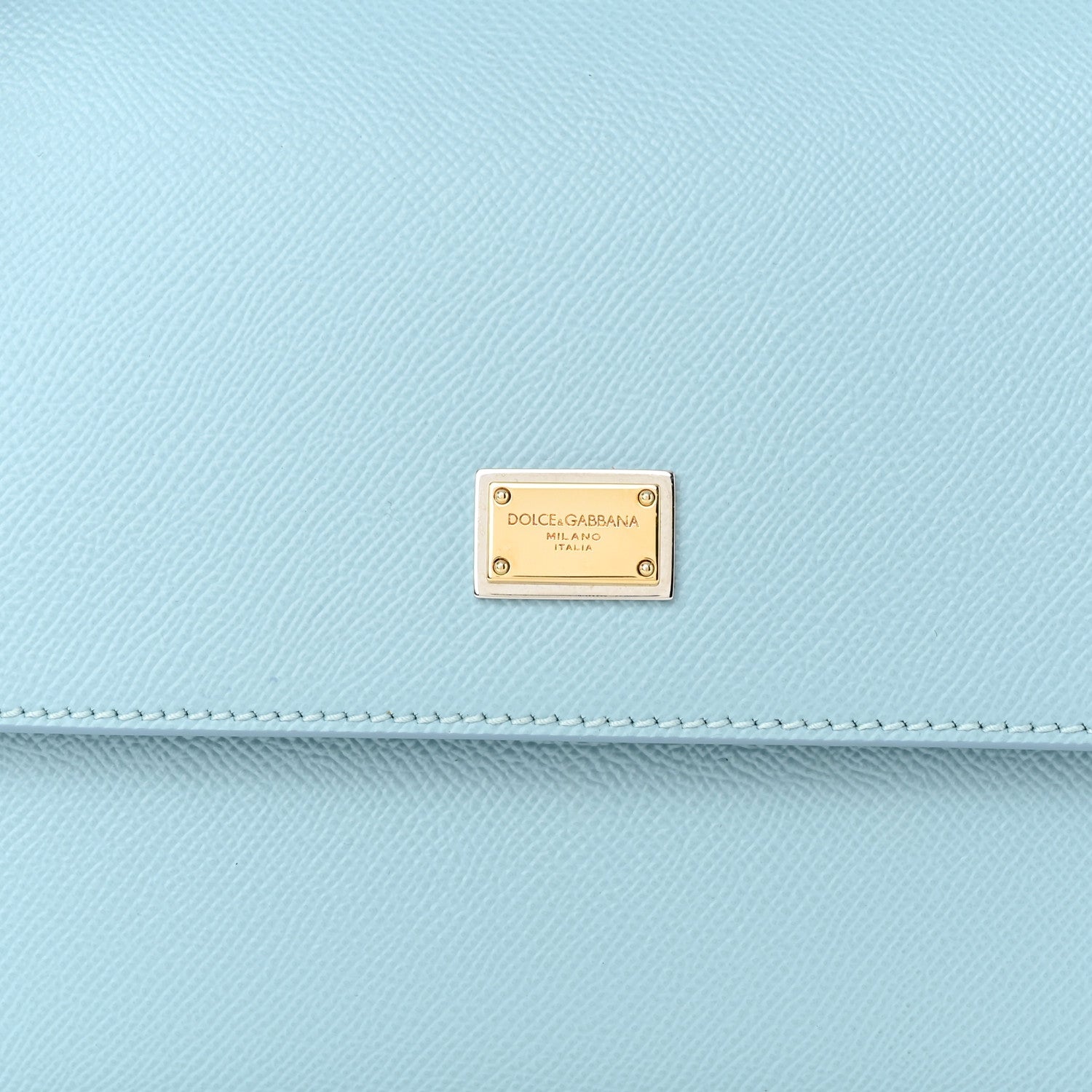 Dolce & Gabbana Dauphine Calfskin Miss Sicily Satchel Light Blue 7 of 9
