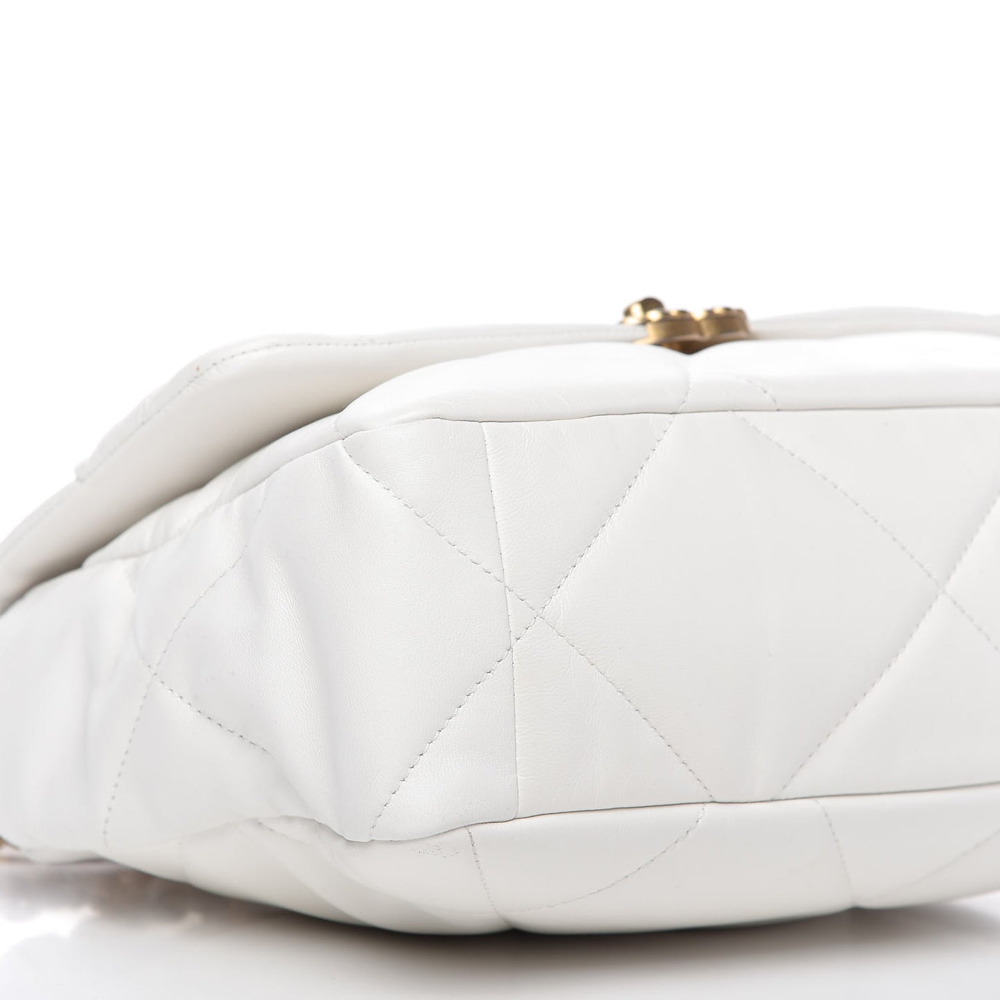 Goatskin Quilted Large Chanel 19 Flap White