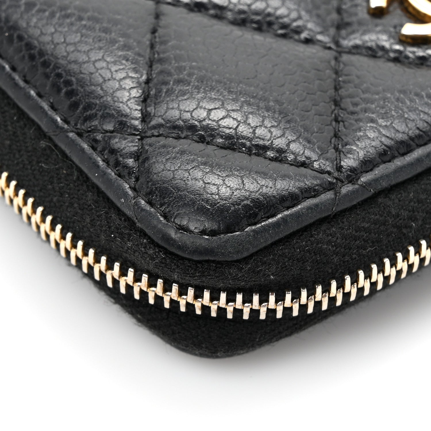 Chanel Caviar Quilted Zip Coin Purse Black 11 of 12