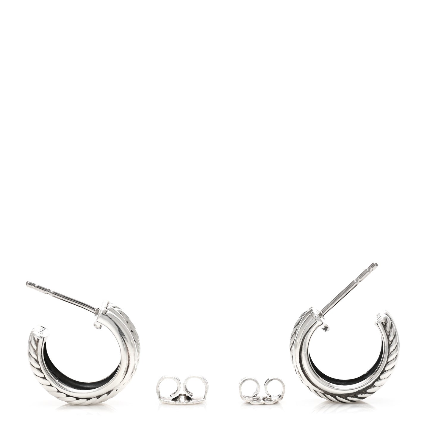 Sterling Silver Crossover Huggie Earrings