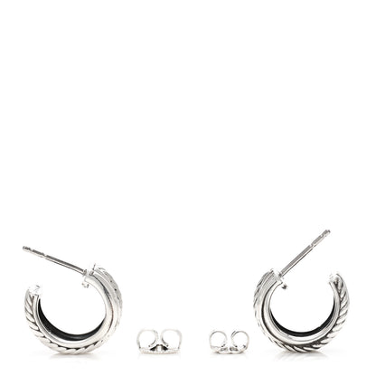 David Yurman Sterling Silver Crossover Huggie Earrings 4 of 4