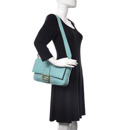 Fendi Nappa FF 1974 Embossed Large Baguette Tiffany 2 of 10