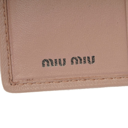 Miu Miu Nappa Matelasse Crystal Pearl Logo Compact Wallet Orchidea 6 of 8