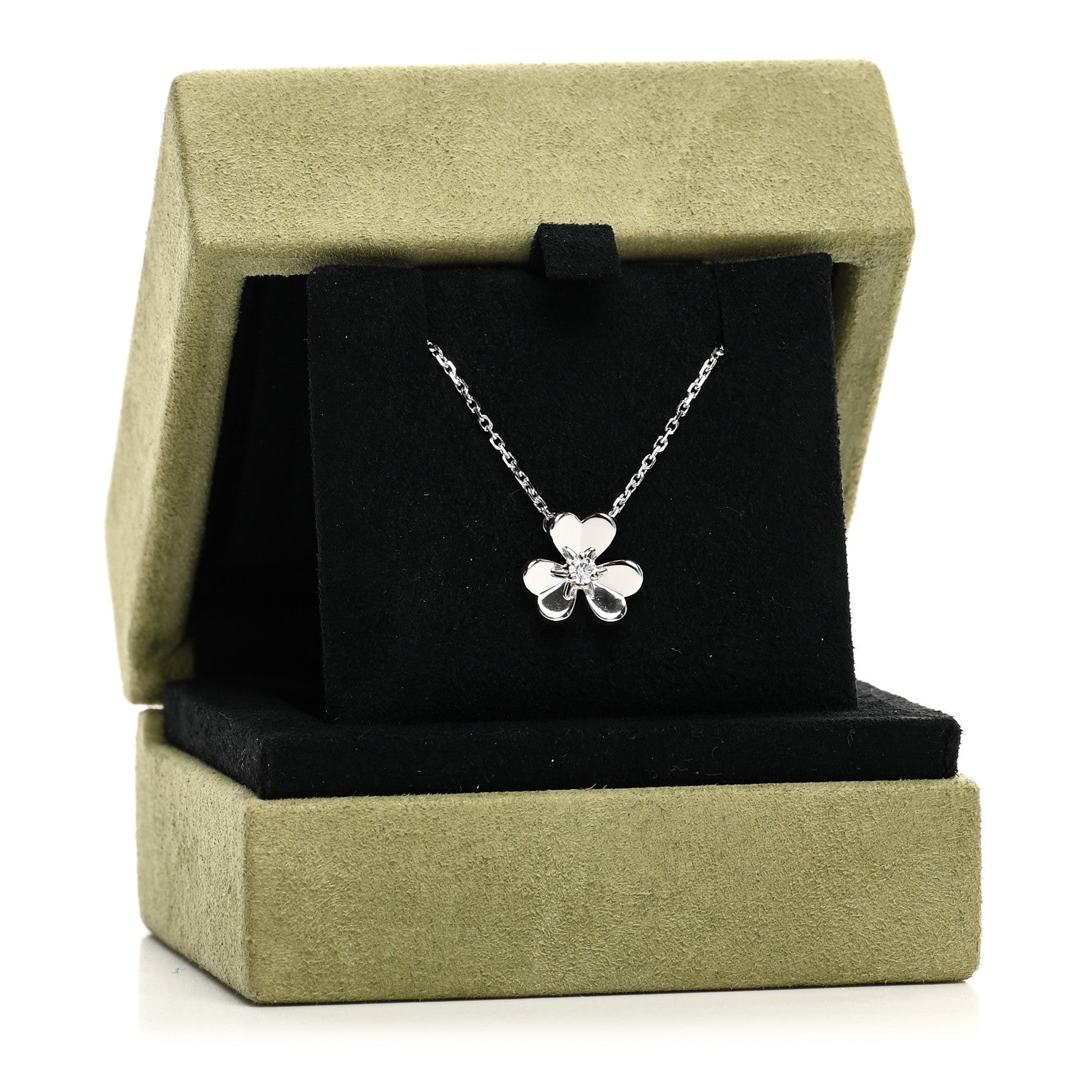 Van Cleef & Arpels 18K White Gold Diamond Mini Frivole Pendant Necklace 5 of 5