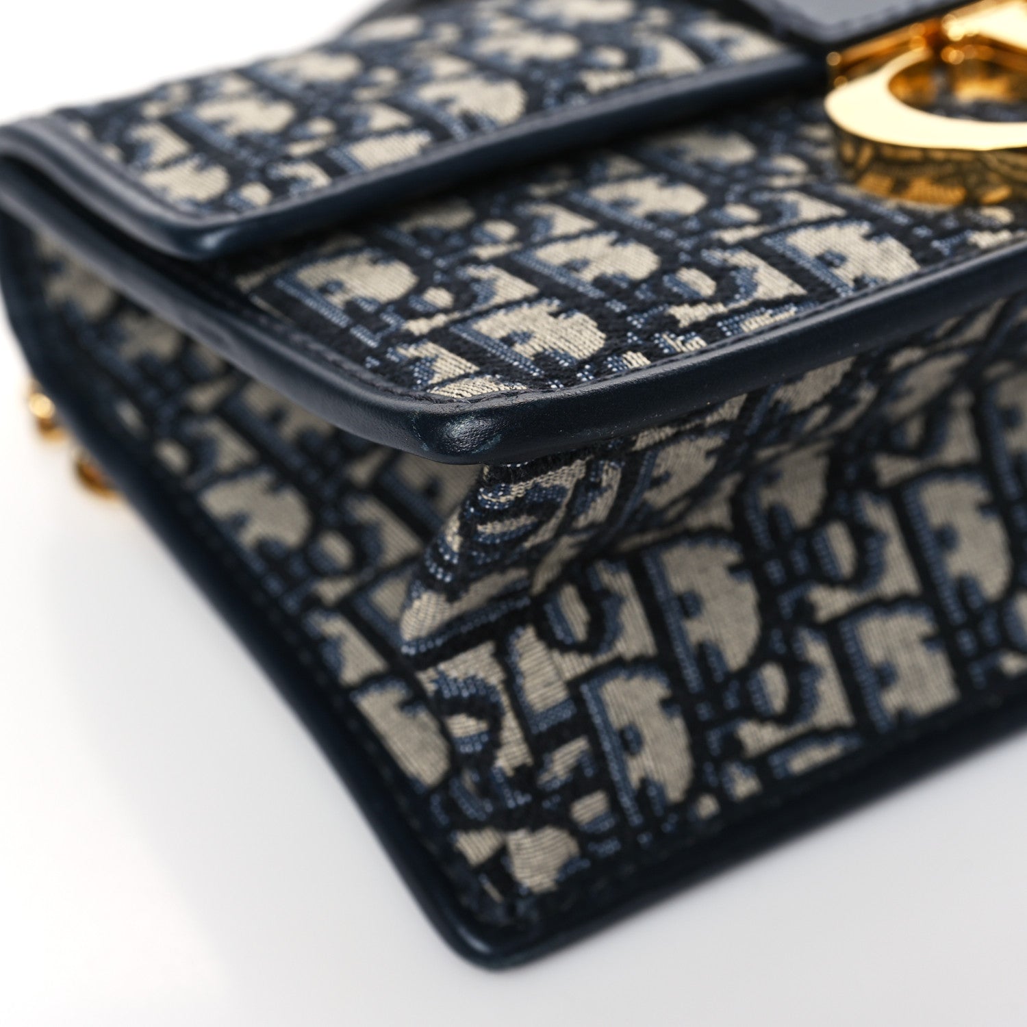 Christian Dior Oblique 30 Montaigne Chain Flap Bag Blue 7 of 8