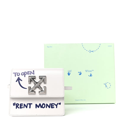 Off-White Calfskin Jitney 0.7 Rent Money Crossbody Bag White 11 of 11