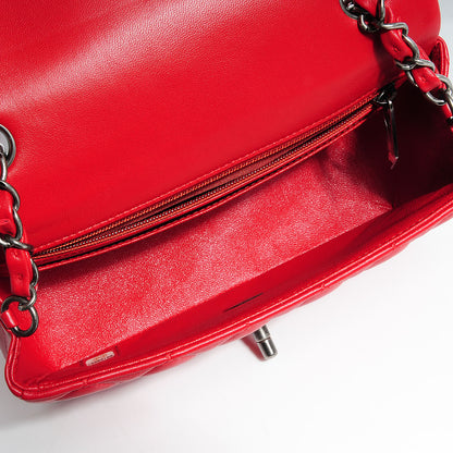 Chanel Lambskin Quilted Mini Rectangular Flap Red 6 of 9