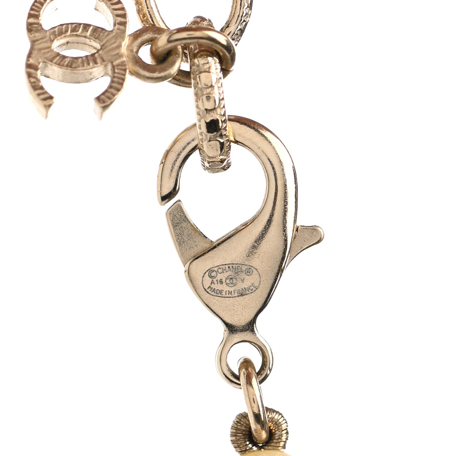 Chanel Pearl Crystal CC Short Necklace Gold Black 5 of 5