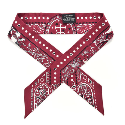 Hermes Silk Entre Ciel Et Mer Twilly Bordeaux White Black 1 of 5