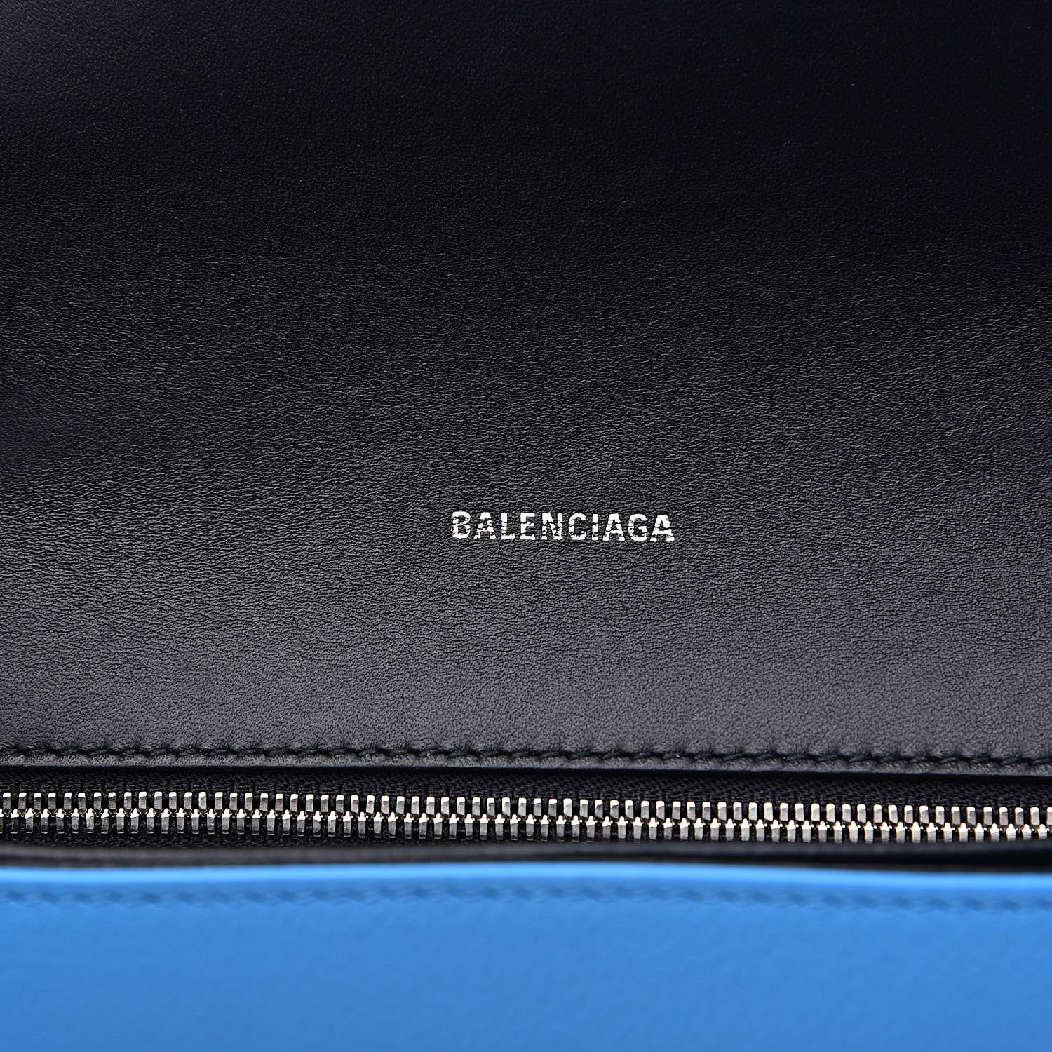 Balenciaga Pebbled Calfskin Logo Everyday Flap Chain Wallet Bright Bleu 6 of 12