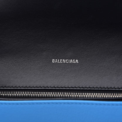 Balenciaga Pebbled Calfskin Logo Everyday Flap Chain Wallet Bright Bleu 6 of 12